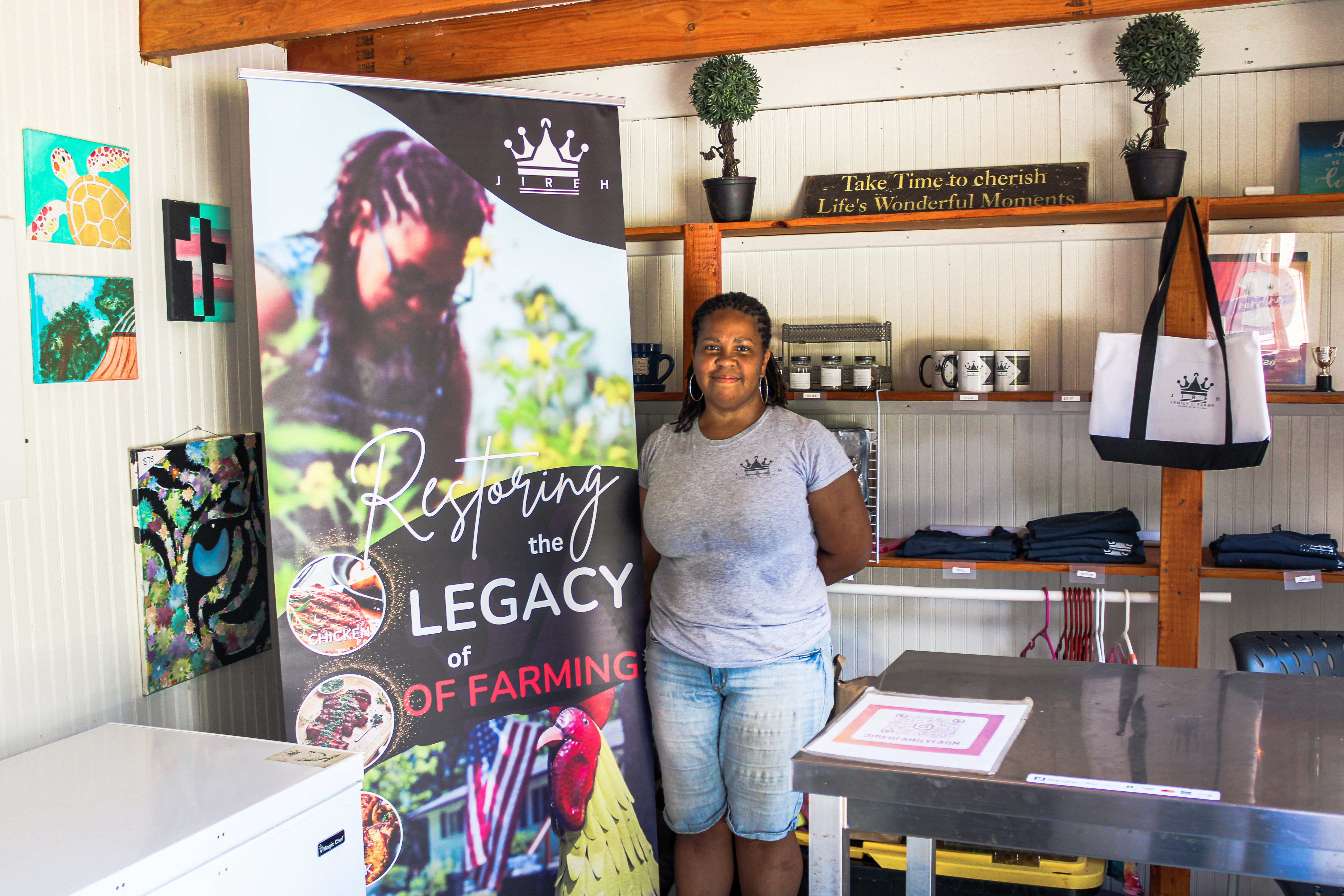 Valerie Jarvis in the Jireh Family Farms market